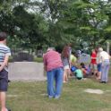 At the Memory Hill Cemetery in Albertville. The monument marks the area where many Hearn relatives (including Aubrey and Florence) are buried.